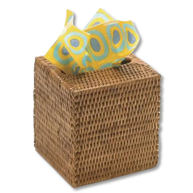 Wicker Column Tissue Box