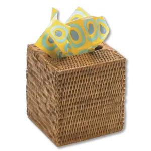 Wicker Column Tissue Box