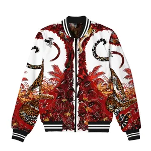 Wild Leopard Pattern Bomber Jacket