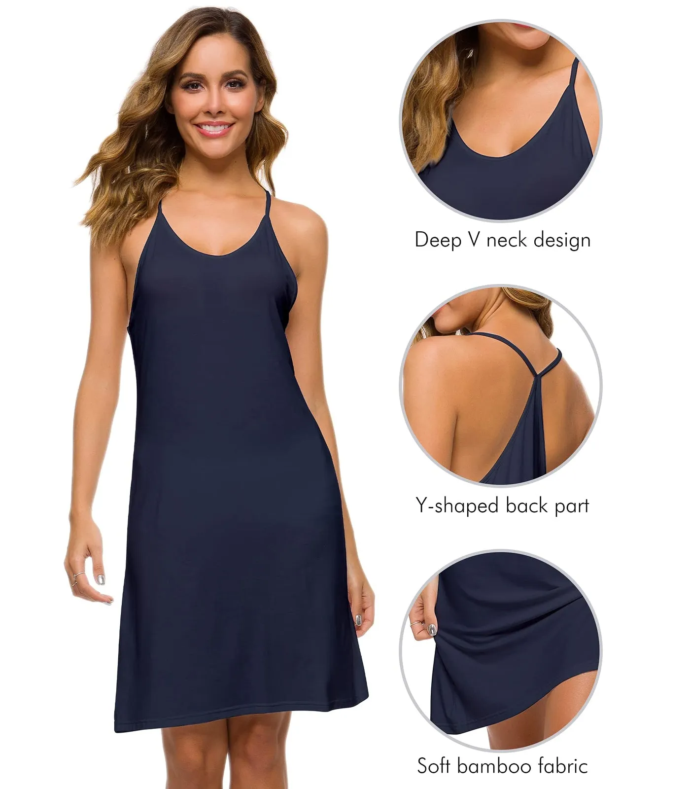WiWi Full Slips Chemise Sexy Lingerie Nightgown