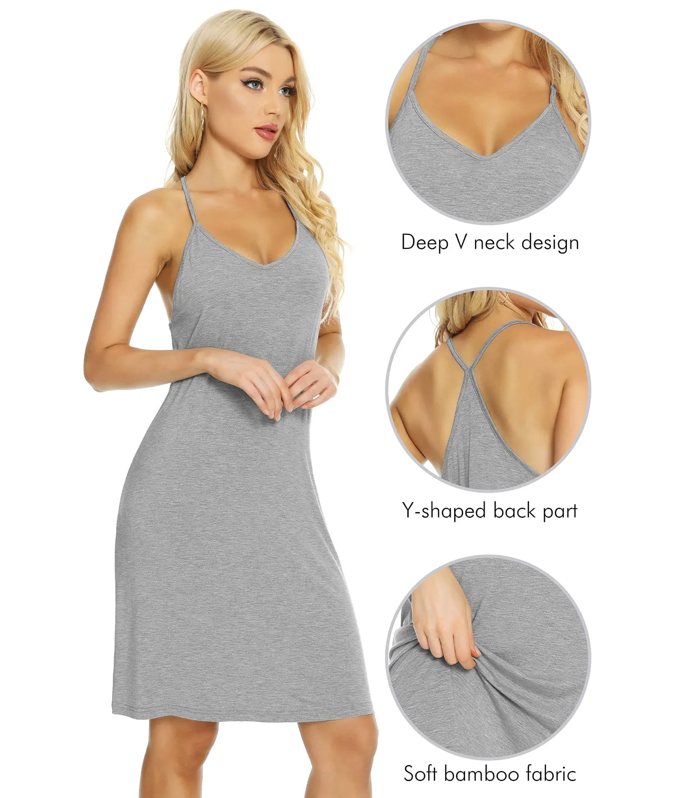 WiWi Full Slips Chemise Sexy Lingerie Nightgown