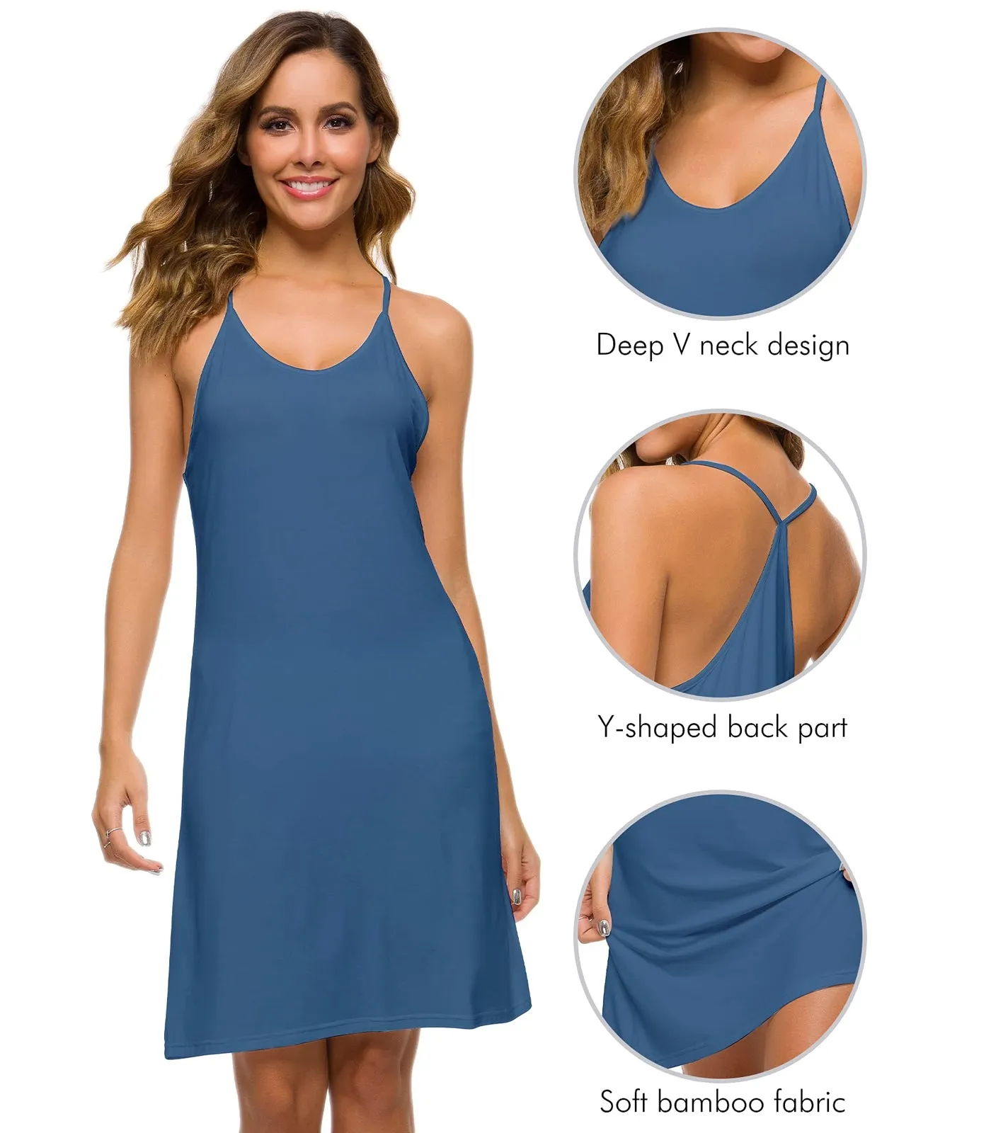 WiWi Full Slips Chemise Sexy Lingerie Nightgown