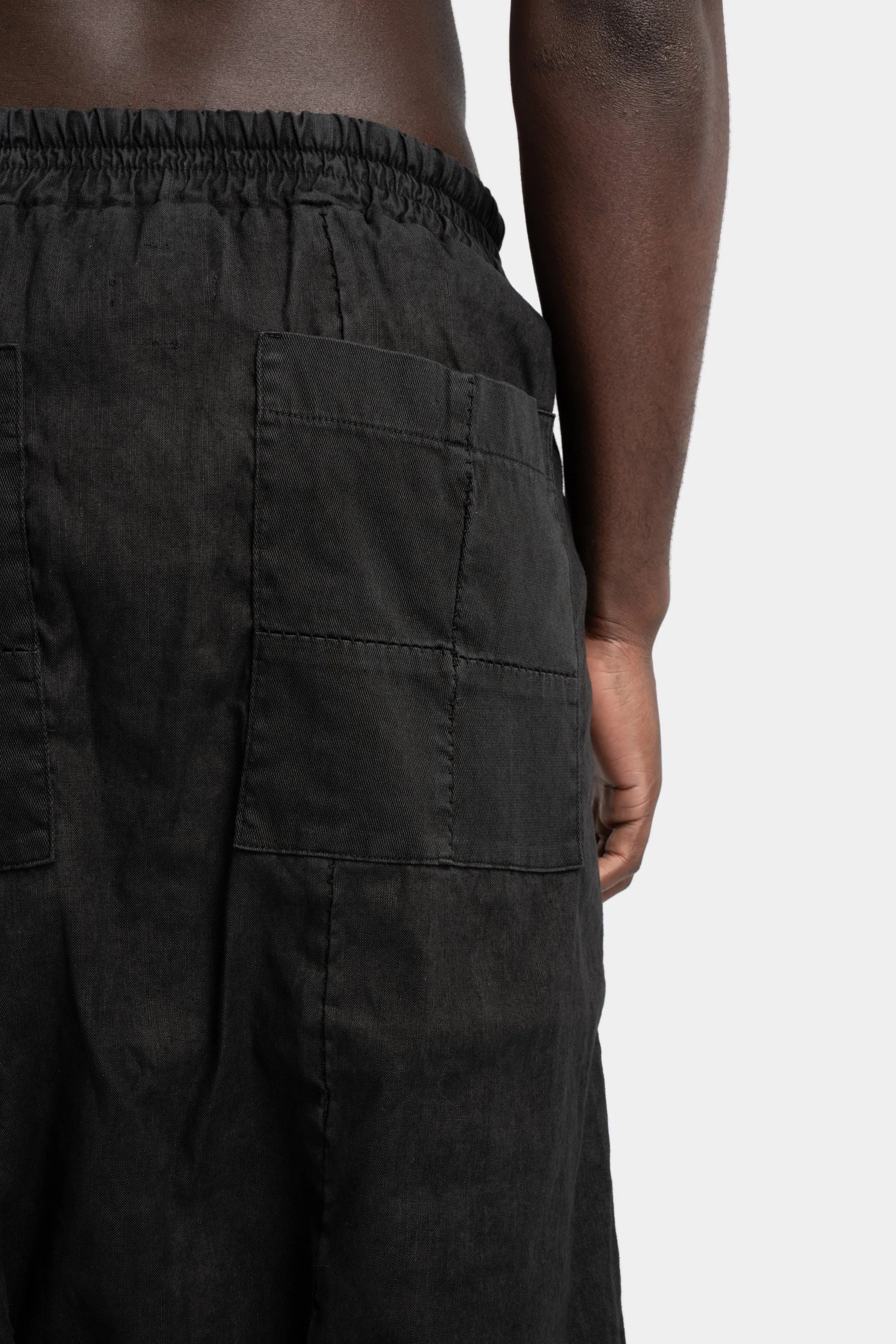 Woven linen shorts, Black wash