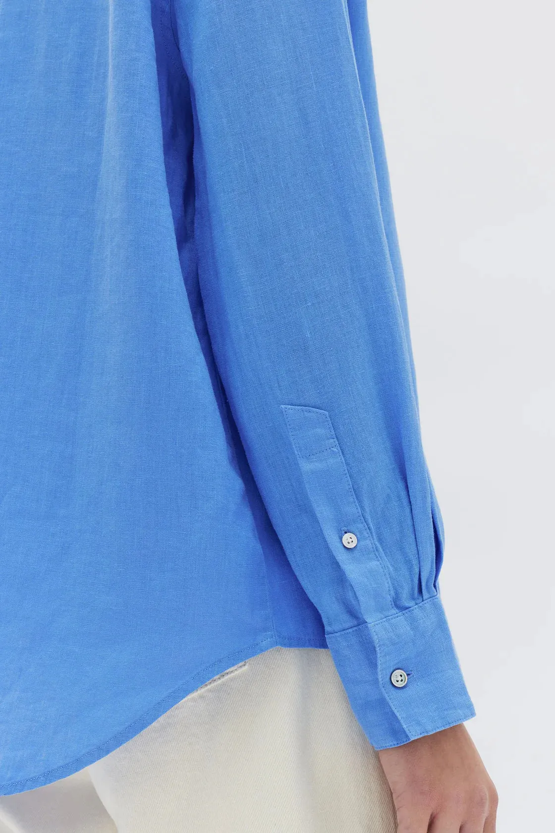 Xander Long Sleeve Linen Shirt- Marina
