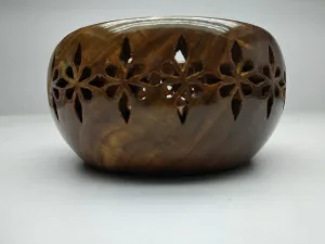 Yarn Bowl Rosewood and Circular Knitting Needle