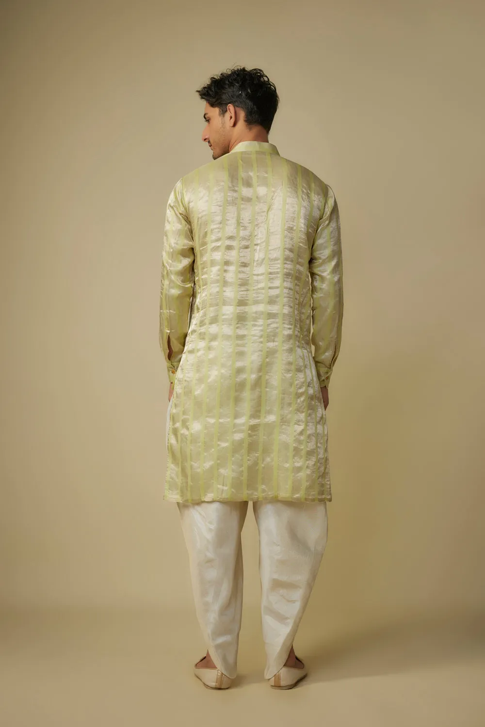 Yellow Embroiderd Kurta With Dhoti