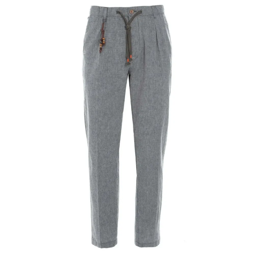 Yes Zee Gray Linen Men Trouser