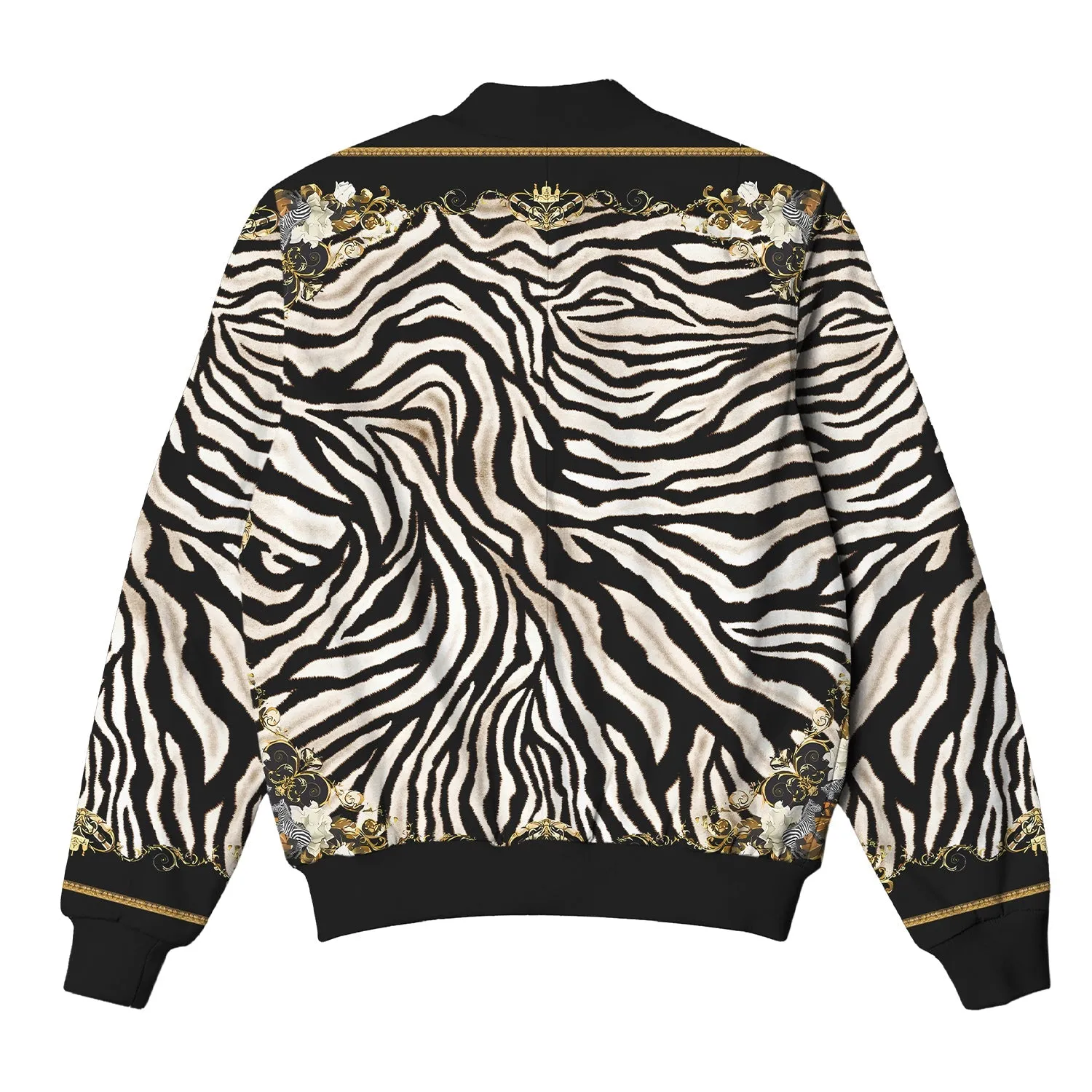 Zebra Pattern Bomber Jacket