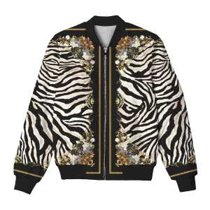 Zebra Pattern Bomber Jacket
