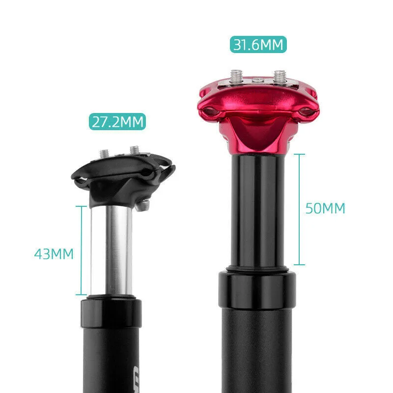 ZOOM Bicycle Suspension Seatpost - 31.6 * 350mm, Aluminum Alloy, Black